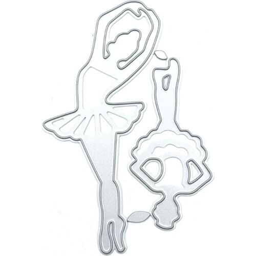 OOTDTY DIY Lace Cutting Dies Embossing Stencil Template for Scrapbooking Embossing Paper Card making，Ballet dancer