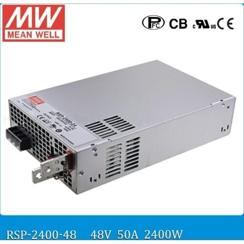 Original MEAN WELL RSP-2400-48 2400W 50A 48V voltage trimmable meanwell Power Supply 48V 2400W with PFC in Parallel connection