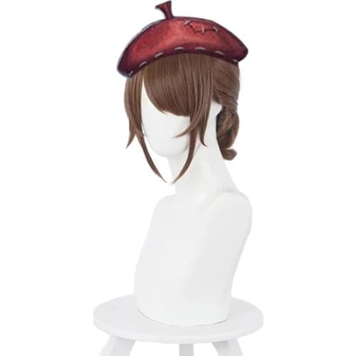 Edgar Valden Cosplay Wig Game Identity V Brown Short Ponytail Heat Resistant Synthetic Hair Halloween Party Costume Wigs