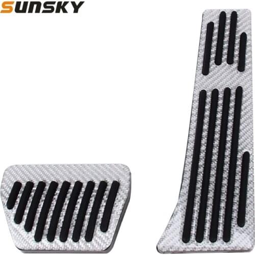 2 in 1 Non-Slip Pedals Car Carbon Fiber Manual Car Truck Foot Pedal Brake Gas Fuel Pad Cover Kit for BMW Pedals Replacement Part