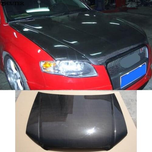A4 B7 Carbon Fiber Front Engine Hoods Auto Car Bonnet For Audi A4 B7 2006