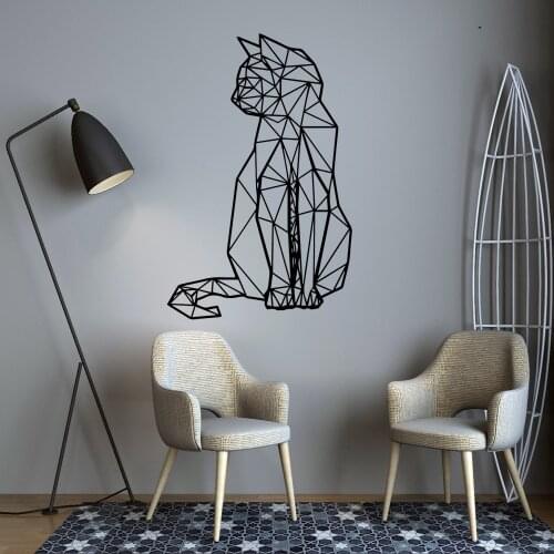 Cute Cat Geometry Wall Sticker Wall Decal Stickers Home Decor For Babys Room Decoration Vinyl Wall Decals