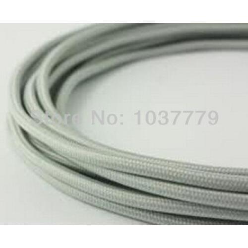 12meters/lot light grey color textile cable fabric wire vintage power cord