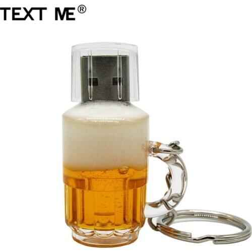 TEXT ME fashion USB creative beer mug USB 2.0 USB Flash Drive pendrive 4GB 8GB 16GB 32GB 64GB memory stick gift Free shipping