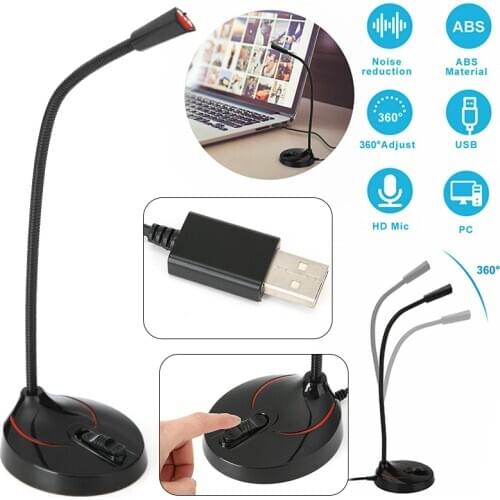 USB Computer Microphone Studio Office Speech Speakers Condenser Microphone Gaming Chatting Microphone for Desktop PC Laptop