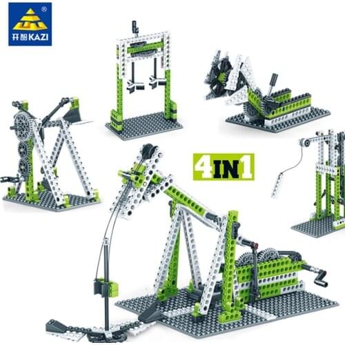 Kaizi KY1000 4 In 1 High-tech Building Blocks Mechanical Engineering Gear Sets DIY Bricks Tech Education Series Kid Brick Toys