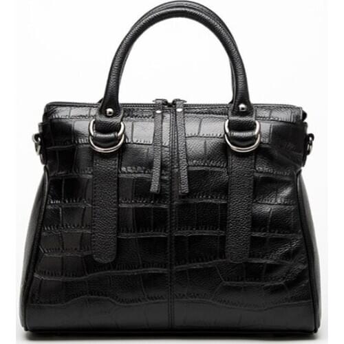 Genuine leather cow leather large capacity women handbag crodile texture totes