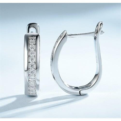 DY 925 Sterling Silver Earring Clear Cubic Zirconia Popular Design Elegant Fancy Delicate Earring Fashion Accessories Jewelry