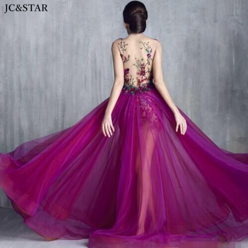 Vestido de festa new tulle 3D flower lace sexy see rose red flower prom dress luxury robe de bal custom abendkleider