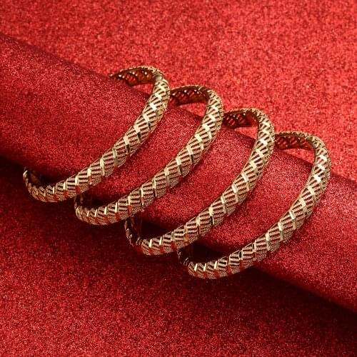 Gold Bangles for Copper Women Bracelets Dubai African Bangles Arabic Jewelry