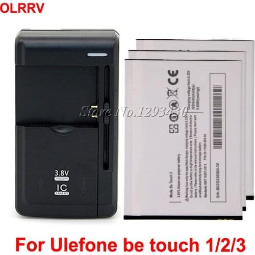 1LOT=1PC Universal Dock Charger +3PCS For Ulefone Be Touch / Be Touch 2/Be Touch 3 Battery Bateria Batterij AKKU 3050mAh