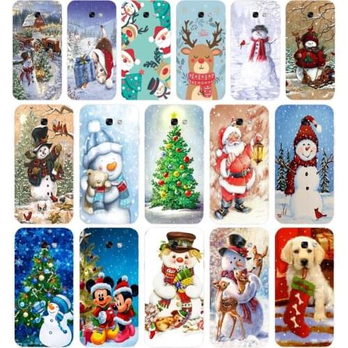 112AA Christmas Snowman Soft Silicone Tpu Cover phone Case for Samsung Galaxy A5 2015 2016 A7 2017 A8 Plus A9 2018 A80