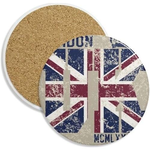 London King UK the Union Jack Flag Stone Drink Ceramics Coasters for Mug Cup Gift 2pcs