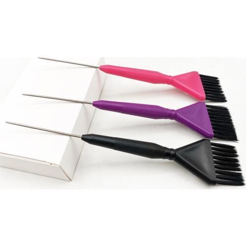 3pcs/set Salon Hair Dye Coloring Brush Comb with Metal Tail Hairbrush Barber Perm Bleach Tint Brushes Hairdressing Supplies 1432
