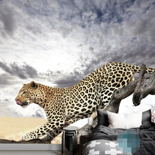 Custom Photo Wall Paper 3D Stereoscopic Animal Leopard Wall Mural Backdrop Wallpaper Living Room Bedroom Home Decor