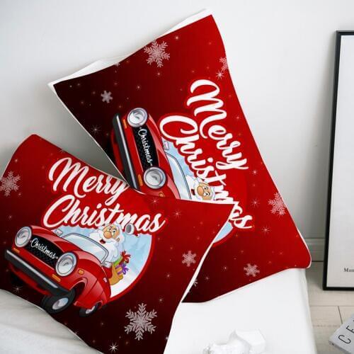3D HD Custom Pillow Case Pillowcase 50x70 50x75 50x80 70x70 Decorative Pillow Cover Christmas Gift Cute Santa Claus Bedding