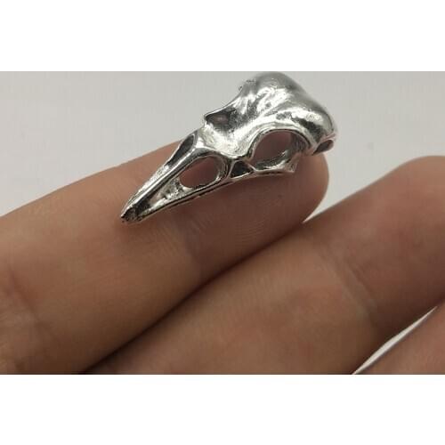 4pcs Charm Bird Head Skull Antique Skeleton Pendants Charms for Jewelry Making Necklace Bracelet Earring Vintage Gothic Alloy