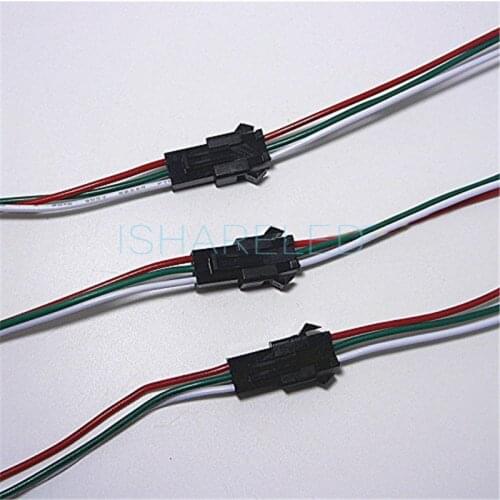 5Pairs 3 pin JST SM Male Female plug LED Connector Cable For WS2812B WS2812 WS2811 LED Strip Lamp