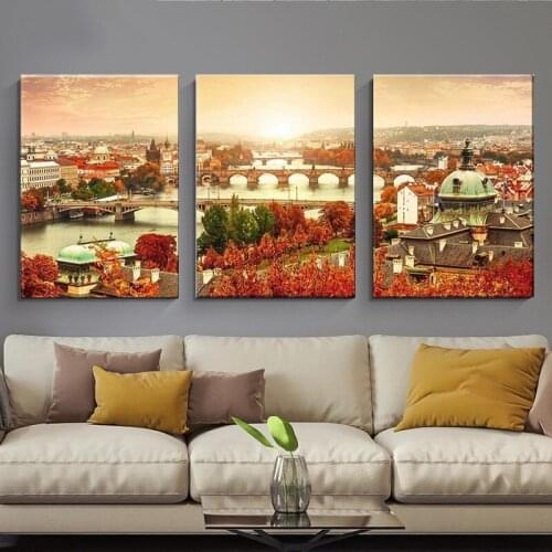 Pcs DIY Diamond Painting Cross Stitch Of Sunset Landscape,Charles Bridge,Prague,Modern Mosaic Decor,Diamond Embroidery Crafts