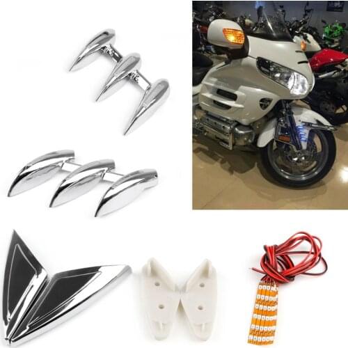 Areyourshop for Honda Goldwing GL1800 2001-2011 Lighted Front Fender Fork Tower Accents Motorcycle Accessories