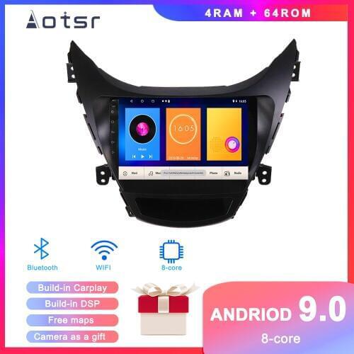 Android 9 PX6 Car DVD Player GPS Navigation For Hyundai Elantra 2010 2011-2013 Car Auto Radio Stereo Multimedia Player HeadUnit