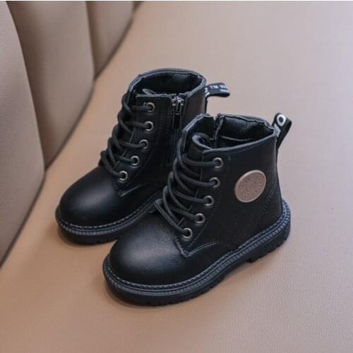 Kids Casual Shoes Autumn Winter Warm Ankle Martin Children Boots Boys Fashion Leather Soft Antislip Girl Sport Running Shoes