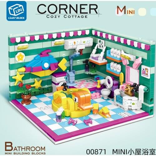 Friends House MINI Corner Living Room/Bathroom/Kitchen/Bedroom Model Building Blocks/ View Gifts With Educational Value For Kids