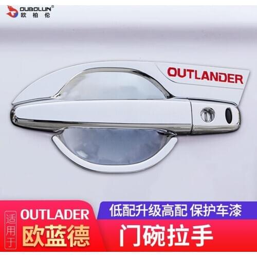 For Mitsubishi Outlander 2013 2014 2015 2016 2017 2018 2019 Door Handle Cover Chrome Trim Accessories Carbon Fiber,Car-Styling