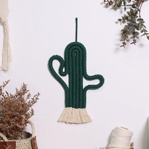 Home Party Decorative Ornament Ins Decoration Christmas Tree Pendant Hand-woven Tapestry Cactus Living Room Wall Decoration