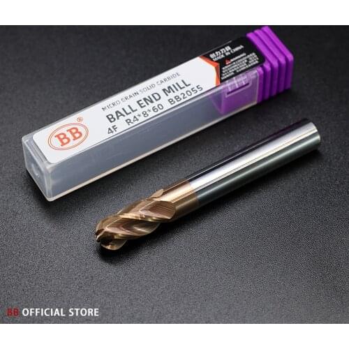 BB Ball End Mill 3 Flutes 4 Teeth CNC Finishing Machining