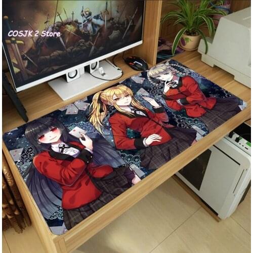 Anime Kakegurui Compulsive Gambler Jabami Yumeko Mouse Pad Laptop PC Gaming Computer Desk Keyboard Mat Thicken Anti-Slip Playmat