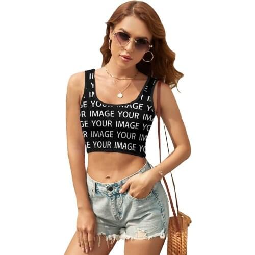 Custom Tank Top Tiny Basic Lady Sleeveless Street Wear Night Out Custom Crop Top