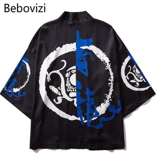 Bebovizi 2019 Casual Clothes Japan Style Thin Kimono Men Japanese Streetwear Chinese Style Hanfu Robe Jackets