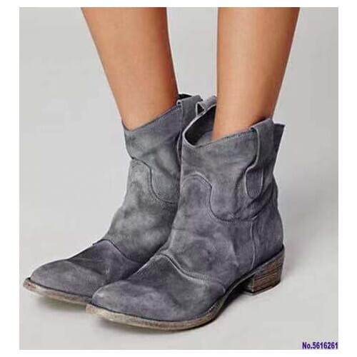 New Women Suede Boots Women Winter 2020 Women Ladies Ankle Booties Round Toe Solid Motorcycle Boots Casual Botas Mujer