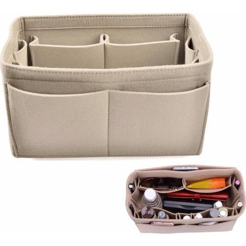 Felt Purse Organizer,Bag in Bag Organizer For Handbag,Multi-Pocket Travel Insert Handbag Portable Women Cosmetic Storage Bags