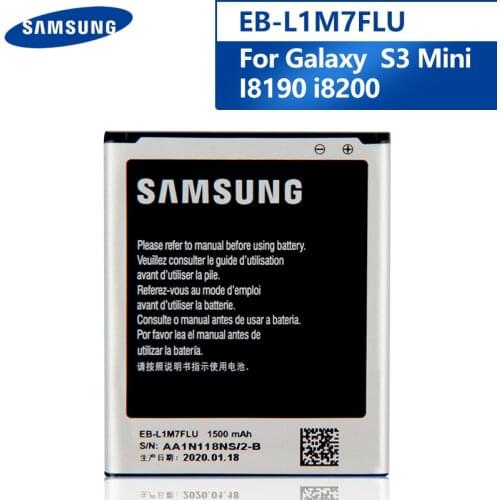 Original Replacement Phone Battery EB-L1M7FLU For Samsung Galaxy S3Mini S3 Mini I8190 I8190N i8200 Rechargeable Battery 1500mAh