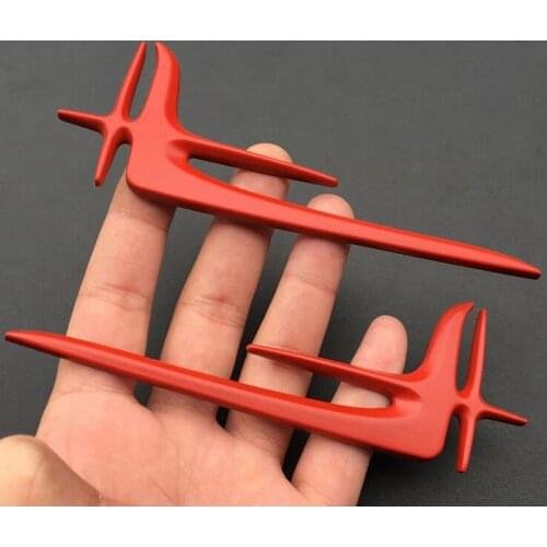 Pair Red Metal L Extended Edition Car Side Emblem Badge Decal Stickers E S