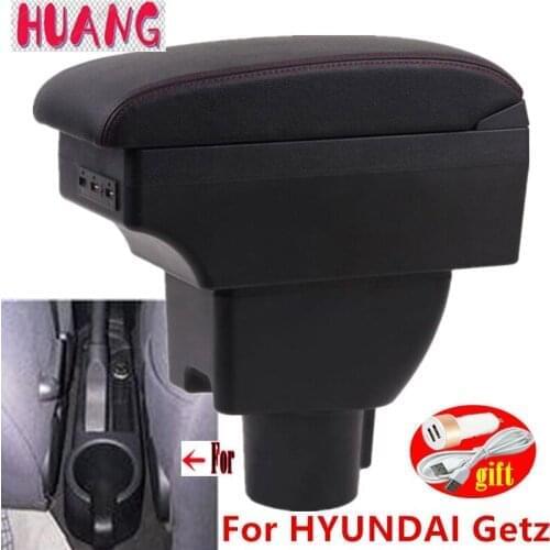 For HYUNDAI Getz Armrest For Hyundai Getz Car Armrest box Retrofit parts dedicated Center Storage box car accessories USB LED