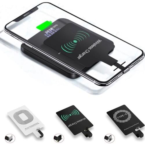 Qi Wireless Charging Receiver Micro USB Type C Fast Charging Adapter Universal Phone Charge Receiver For Android Phone iPhone
