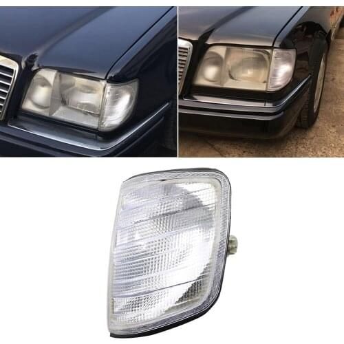 Clear Corner Light No Bulb Left Car Lights Corner Turn Signal Lights Lens for Mercedes Benz E-Class W124 200E 280E 300CE