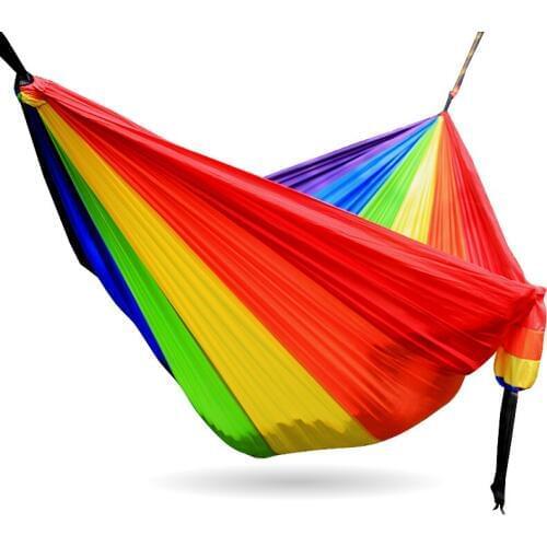 Rainbow Hammock Nylon Parachute Fabric 2 Person Hammock