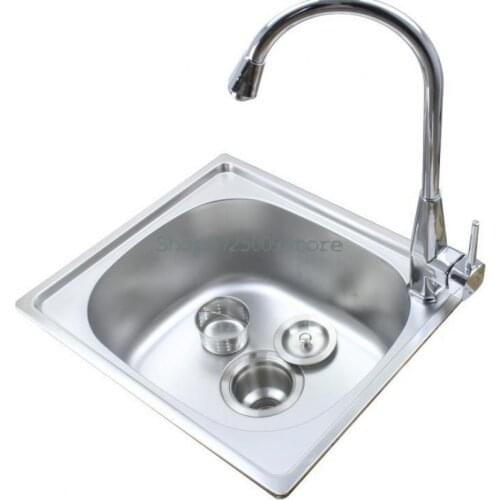 Sink Single Bowl Sink 304 Stainless Steel Small Single Bowl Kitchen Sink Mini Small Thick With Faucet