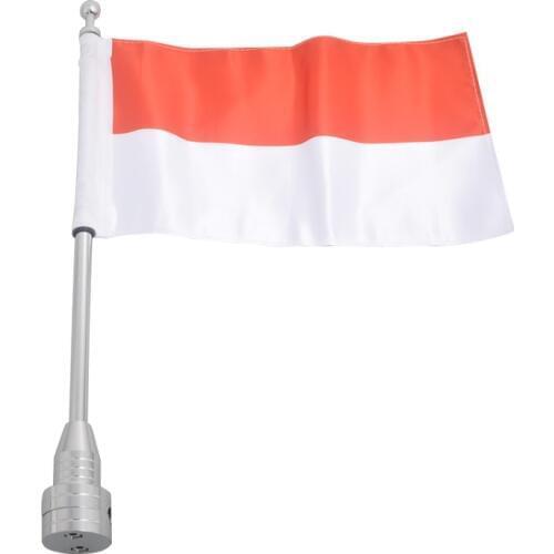 Extended Edition Rack Luggage Vertical Flag Indonesia Style Chrome Pole Flag Mast Kit Fit For Universal Motorcycles