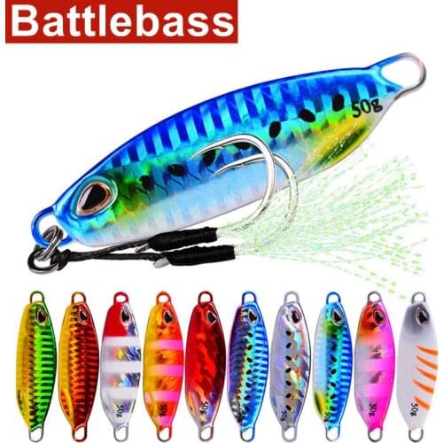 BATTLEBASS 1PC Drag Metal Cast Jig Spoon 10g-15g-20g-30g-40g-50g Shore Casting Jigging Lead Fish Sea Bass Hard Bait Fishing Lure