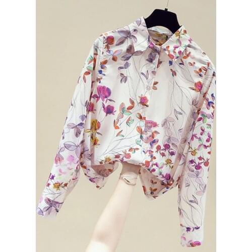 Long Sleeve Print Chiffon Blouse Blouse Women Blusas Mujer De Moda 2021 Turn Down Collar Blouse Shirt Women Tops And Bloues D745