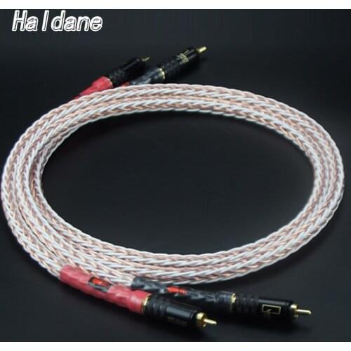 Haldane Pair DIY 7n-OCC Pure Copper RCA Reference Interconnect Audio Cable with Gold plated WBT-PLUG