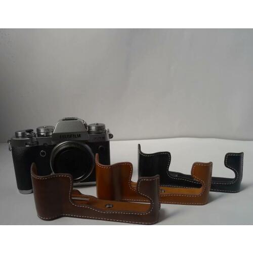 Camera Bag Case For Fufijilm XT1 X-T3 XT3 X-T2 XT2 XT4 XT-4 PU Leather Half Body Set Cover With Battery Opening,Free Shipping