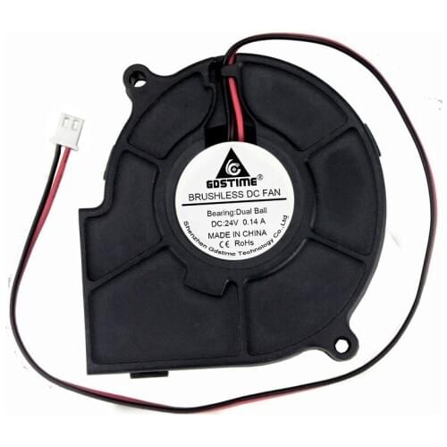 DC 12V 24V 7.5cm cm 75mm 7530 Dual Ball Durable Turbine Heat Dissipating Blower