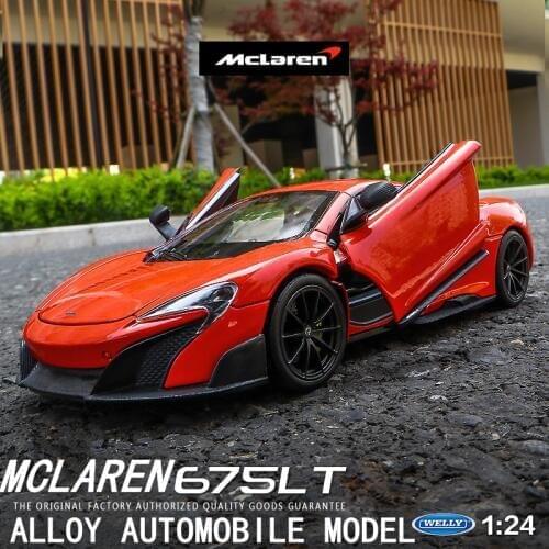 Welly 1:24 McLaren 675LT super run car decoration collection gift toy Die casting model boy toy