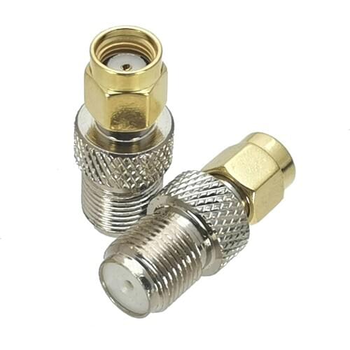 1Pcs Adapter F TV Female Jack to RP-SMA Male Jack RF Coaxial Connector Gold For Antenna Auto Radio